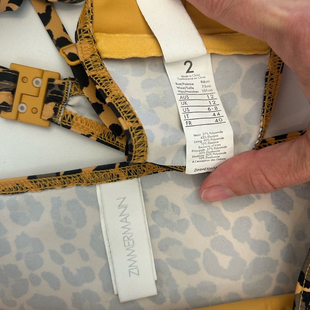 Zimmermann Mustard Leopard Bandeau Bikini Set - Picture 6 of 11
